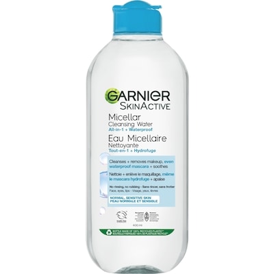 Garnier Eau micellaire nettoyante et démaquillant pour maquillage résistant à l'eau 400 ml, 3,25 $/100ml