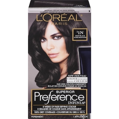 L’Oréal Colorant capillaire nuance Noir profond Superior Préférence Infinia 1 ea, 19,99 $/1ch