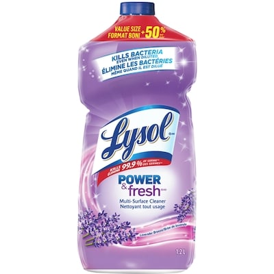 Lysol Nettoyant tout-usage, À verser, Lavande, Nettoyant multi surface 1.2 l, 0,33 $/100ml