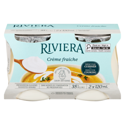 Riviera Crème Fraiche 2x120.0 ml, $2.50/100ml