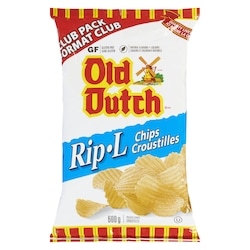 Old Dutch Croustilles Rip-L 600 g, 1,25 $/100g