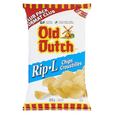 Old Dutch Croustilles Rip-L 600 g, 1,25 $/100g