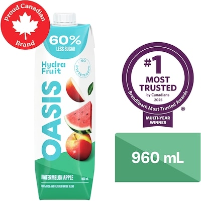 Oasis Hydrafruit Watermelon Apple Fruit Juice 960 ml, $0.24/100ml