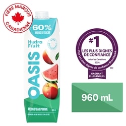 Oasis Jus de fruits melon d’eau, pomme HydraFruit 960 ml, 0,23 $/100ml