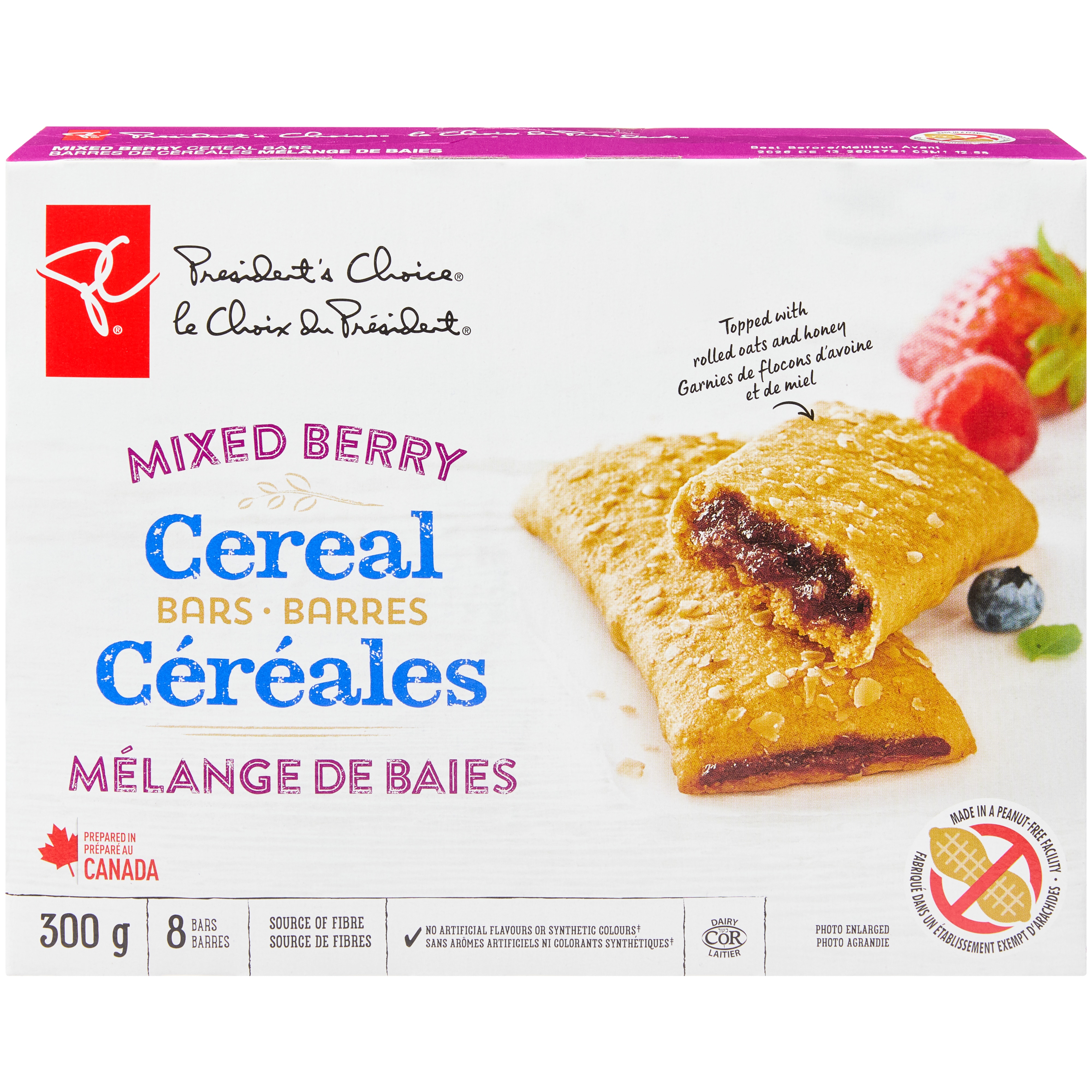 President's Choice Mixed Berry Cereal Bars 8x300.0 g, $0.17/100g