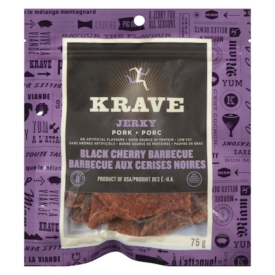 Krave Pork Jerky, Black Cherry Barbecue 75 g, $11.32/100g