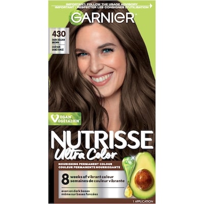Garnier Nutrisse Ultra Color, Permanent Hair Dye, Dark Golden Brown 1 ea, $10.23/1ea