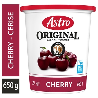 Astro Original Balkan Style Cherry Yogurt 3.25% 650 g, $0.66/100g