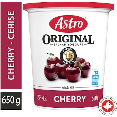 Astro Original Balkan Style Cherry Yogurt 3.25% 650 g, $0.46/100g
