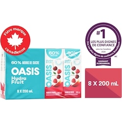 Oasis Boîtes de jus de fruits Fusion de fruits Hydrafruit 8x200.0 ml, 0,28 $/100ml