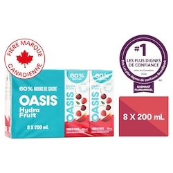Oasis Boîtes de jus de fruits Fusion de fruits HydraFruit 8x200.0 ml, 0,28 $/100ml