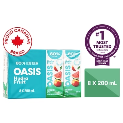 Oasis Hydrafruit Watermelon Apple Fruit Juice Boxes 8x200.0 ml, $0.31/100ml