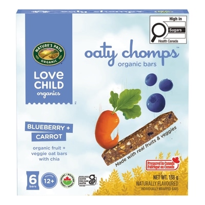 Love Child Organics Barres collation bleuet + carotte Oaty Chomps 138 g, 3,47 $/100g