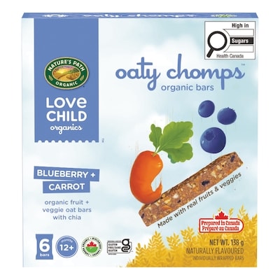 Love Child Organics Barres collation bleuet + carotte Oaty Chomps 138 g, 3,26 $/100g