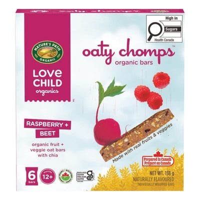 Love Child Organics Barres collation framboise + betterave Oaty Chomps 138 g, 3,26 $/100g