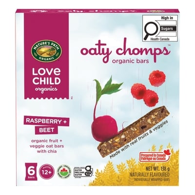 Love Child Organics Barres collation framboise + betterave Oaty Chomps 138 g, 3,26 $/100g