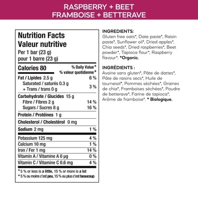 Barres collation framboise + betterave Oaty Chomps