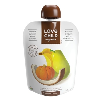 Love Child Organics Purée bananes 128 ml, 1,79 $/100ml