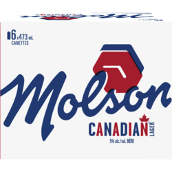 Molson Bière (Pièce d’identité requise au moment du ramassage) 6x473.0 ml, 0,62 $/100ml