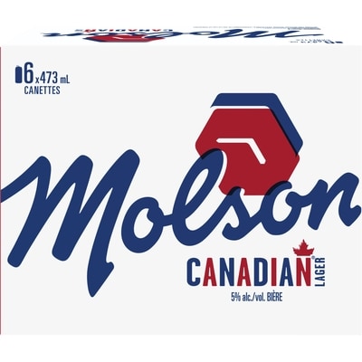 Molson Canadian Lager Bière, 6-Paquet 5.0% alc./vol. (Pièce d’identité requise au moment du ramassage) 6x473.0 ml, 0,65 $/100ml