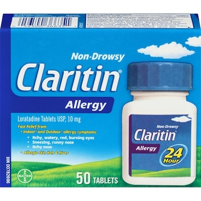 Claritin Allergy Medicine, 24-Hour Non-Drowsy Relief 50 ea, $0.72/1ea
