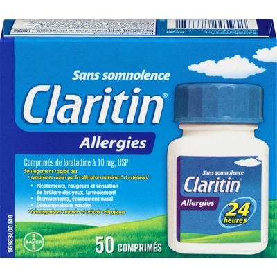 Claritin Allergies, soulagement sans somnolence durant 24 heures 50 ea, 0,72 $/1ch