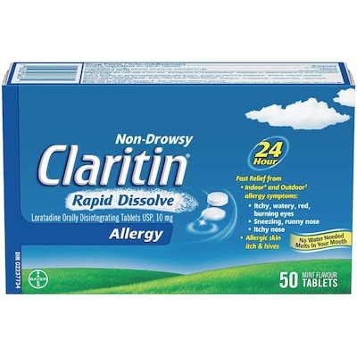Claritin Rapid Dissolve Allergy Medicine, 24-Hour Non-Drowsy Relief 50 ea, $0.72/1ea