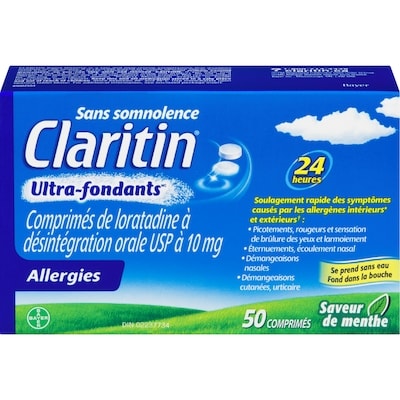 Claritin Ultra-fondants Allergies, soulagement sans somnolence 50 ea, 0,76 $/1ch
