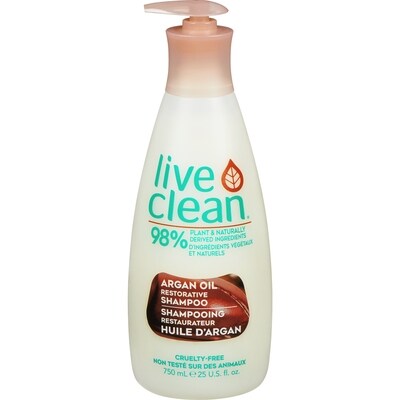 Live Clean Shampooing restaurateur huile d'argan 750 ml, 2,53 $/100ml