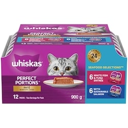 Whiskas Perfect Portions Whitefish, Tuna & Salmon Paté Multipack Adult Wet Cat Food 1 ea