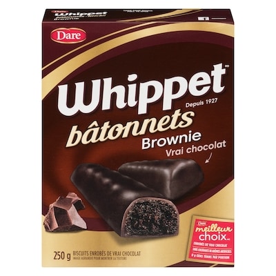 Dare Biscuits Whippet bâtonnets Brownie 250 g, 1,72 $/100g