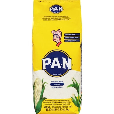 Pan Pre-Cooked White Corn Meal 1 kg, $0.40/100g