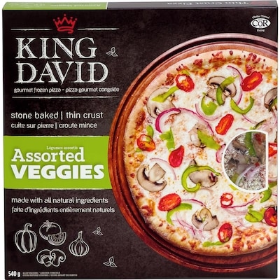 King David Gourmet Kosher Thin Crust Assorted Vegetables Pizza 540 g, $2.78/100g