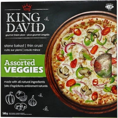 King David Pizza à croûte mince, légumes variés casher 540 g, 2,78 $/100g