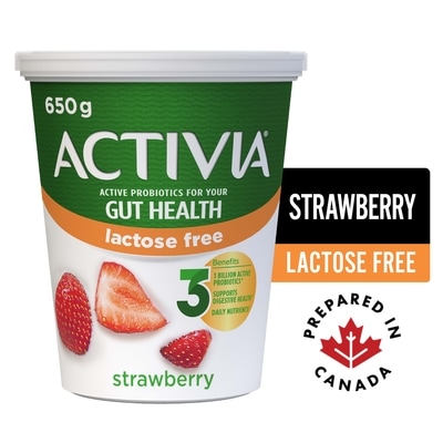 Activia Probiotic Yogurt, Lactose Free, Strawberry 650 g, $0.54/100g