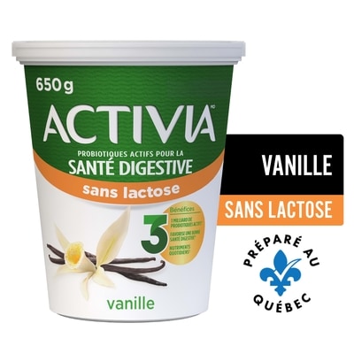 Activia Yogourt probiotique, sans lactose, saveur vanille 650 g, 0,54 $/100g