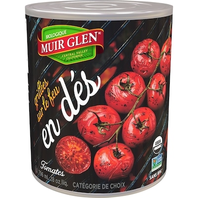 Muir Glen Organic Tomates Organique Grillées sur le Feu, Découpées en Dés 796 ml, 0,57 $/100ml