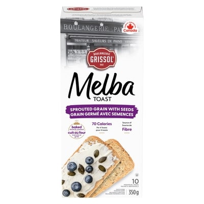 Grissol Boulangerie Grissol Melba Toast Sprouted Grain with Seeds 350 g, $1.57/100g
