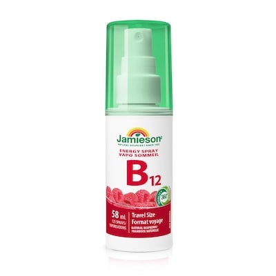 Jamieson Vitamine B12 | Vapo énergisant, Framboise Naturelle 58 ml, 27,91 $/100ml