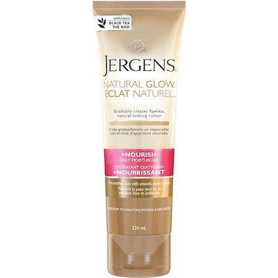 Jergens Hydratant quotidien Éclat Naturel + Nourrissant pour la peau sèche, tons moyens à foncés 220 ml, 6,81 $/100ml
