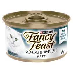 Purina Fancy Feast Pate Wet Cat Food Salmon & Shrimp Feast 85 g, $1.06/100g