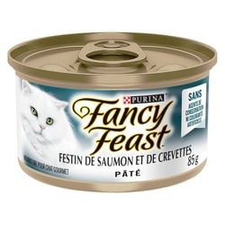 Purina Fancy Feast pâté nourriture humide pour chats festin de saumon et de crevettes 85 g, 1,06 $/100g