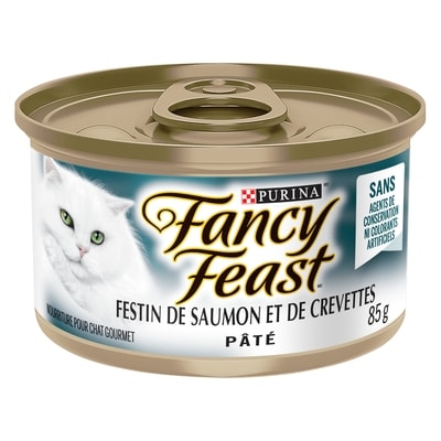 Purina Fancy Feast pâté nourriture humide pour chats festin de saumon et de crevettes 85 g, 1,06 $/100g