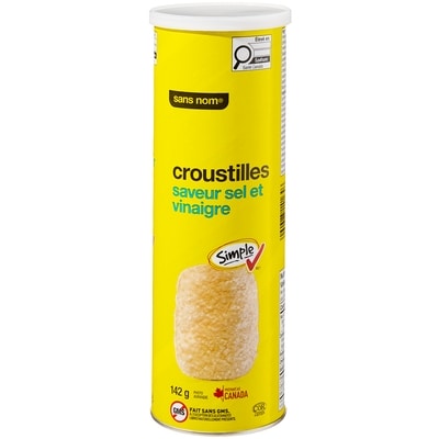 Sans Nom Croustilles à saveur de sel et vinaigre 142 g, 1,58 $/100g