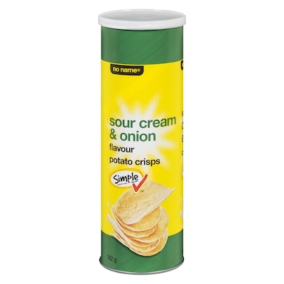 No Name Sour Cream & Onion Potato Crisps 142 g, $1.58/100g