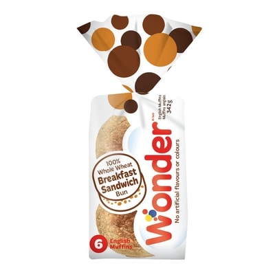 Wonder Muffins anglais blé entier 342 g, 1,11 $/100g
