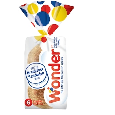 Wonder White English Muffins 6pk 342 g, $0.87/100g