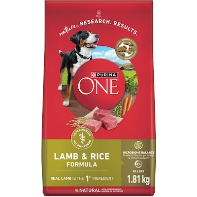 Purina ONE Microbiome Balance Lamb & Rice Formula, Dry Dog Food 1.81 kg, $0.83/100g