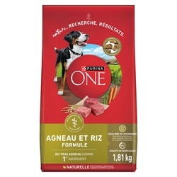 Purina ONE Formule Agneau et Riz, Nourriture Sèche pour Chiens 1,81 kg 1.81 kg, 0,72 $/100g