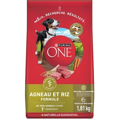 Purina ONE Formule Agneau et Riz, Nourriture Sèche pour Chiens 1,81 kg 1.81 kg, 0,77 $/100g